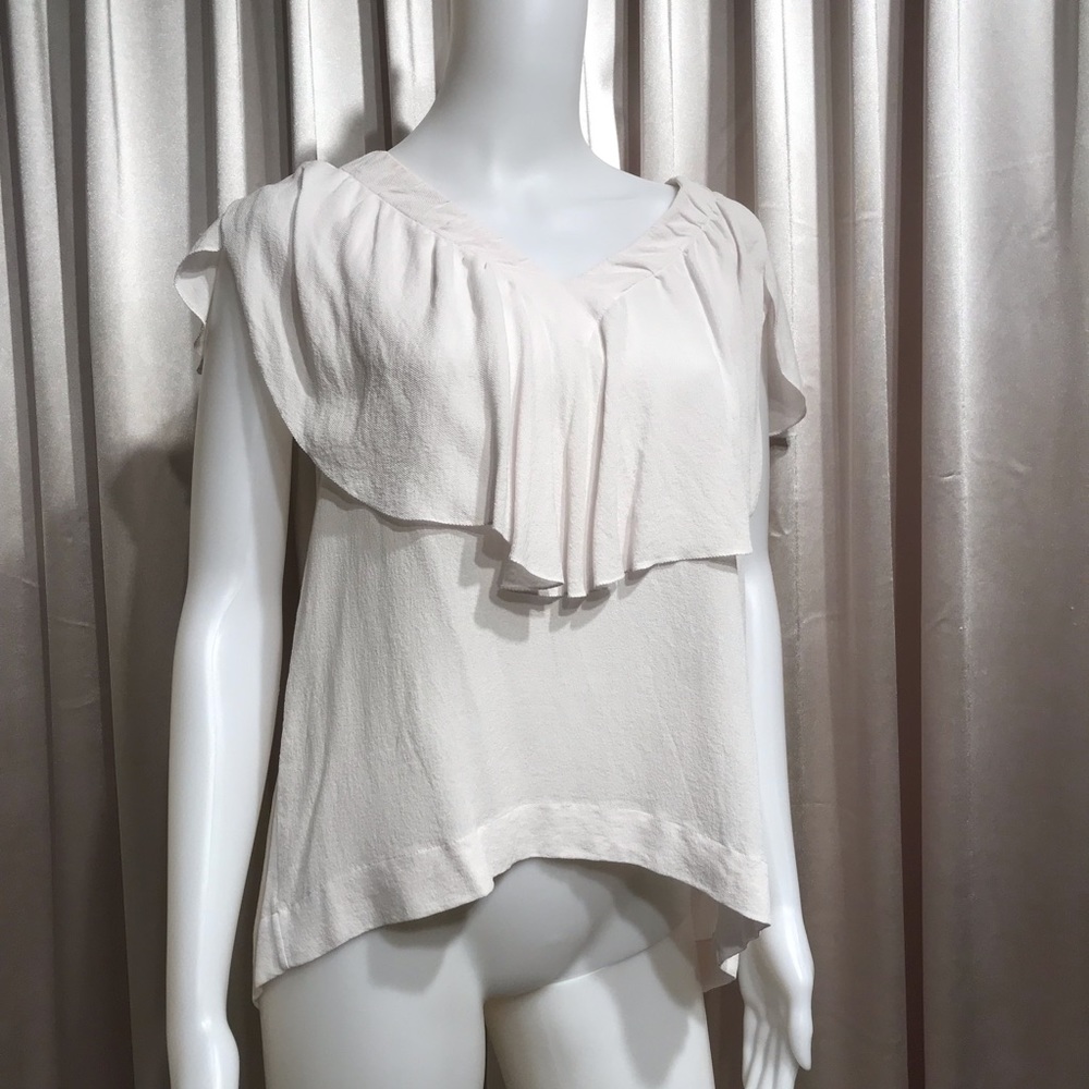 FENDI Blouse 100% Silk - Flutter Trim Loose Fit